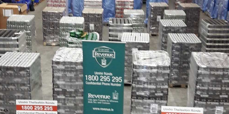 25,000 litres of smuggled beer with retail value of €105,000 seized at Dublin Port