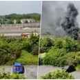 VIDEO: Bin lorry on fire on M50 is causing serious delays