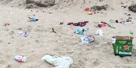 VIDEO: One of Ireland’s best beaches totally wrecked by litter