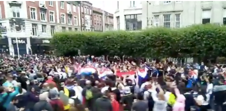 After the final, O’Connell Street in Dublin was absolutely wedged with Croatian and French fans