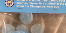 Fans react to Man City sending bags of confetti to season ticket holders ahead of the new season