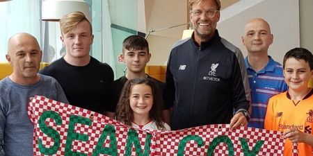 Sean Cox and his family visited by Jürgen Klopp during Liverpool’s trip to Dublin