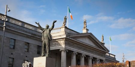 PIC: GPO illuminated in protest against Papal visit