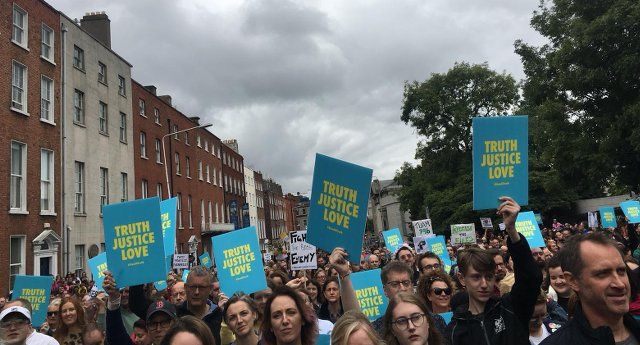 Stand4Truth demonstration Dublin Pope Francis