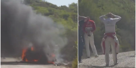 WATCH: Irish rally driver escapes unharmed as car catches fire in WRC in Turkey