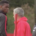 Sky Sports footage shows very tense moment between Paul Pogba and Jose Mourinho at training this morning