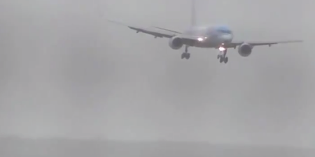 WATCH: Startling footage of a plane forced to land sideways by Storm Callum