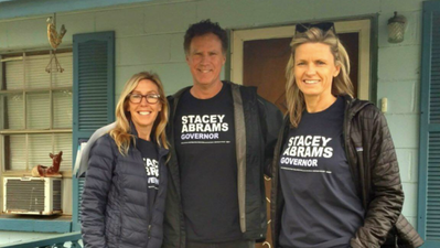 PICS: Will Ferrell was out canvassing door to door for an election in the US