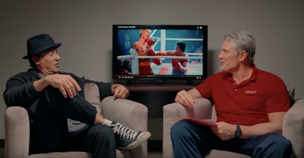 WATCH: Sylvester Stallone and Dolph Lundgren watch Rocky IV together