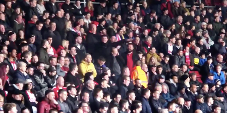 Two Southampton fans arrested after making aeroplane gestures to Cardiff City supporters