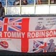 PIC: Outrage sparked after ‘Sir Tommy Robinson’ banner unfurled by Rangers fans