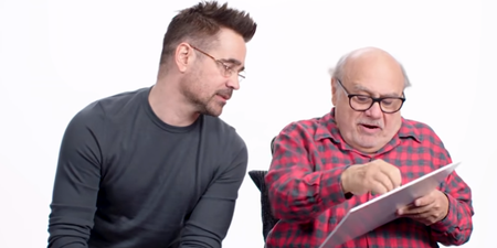 WATCH: Colin Farrell and Danny DeVito play the bodhrán and talk Irish accents