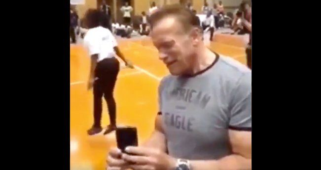 Arnold Schwarzenegger attacked video