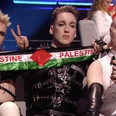 Staff at the Eurovision remove Palestine flags being displayed by Iceland’s contestants
