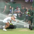 Rogue sprinkler at Wimbledon causes chaos on court