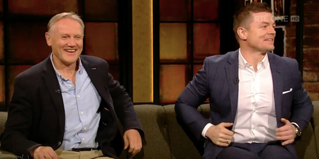 Joe Schmidt was absolutely chuffed when Brian O’Driscoll surprised him on the Late Late