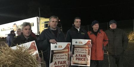 Irish Farmers’ Association stage blockade at Lidl distribution centre in Cork