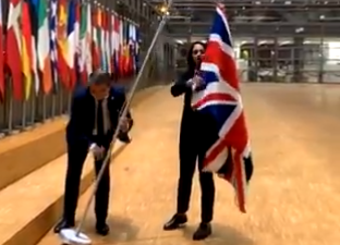 British flag removed from European Council ahead of Brexit hour