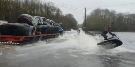 The floods are so bad in Tipperary, people are using Jet Skis