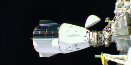 SpaceX Dragon capsule delivers four astronauts to the International Space Station