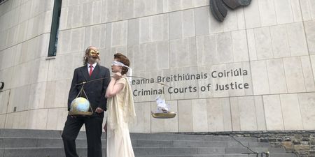 Extinction Rebellion stages theatrical protest as activist appears before Criminal Courts