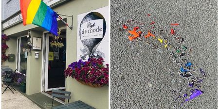 Pride flag cut down and set on fire in Carlow