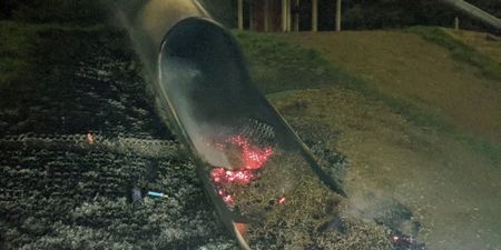 Council hits out at “absolute disgrace” as slide set on fire in south county Dublin