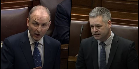 Taoiseach’s comments branded “disgraceful” during heated argument with Pearse Doherty in the Dáil