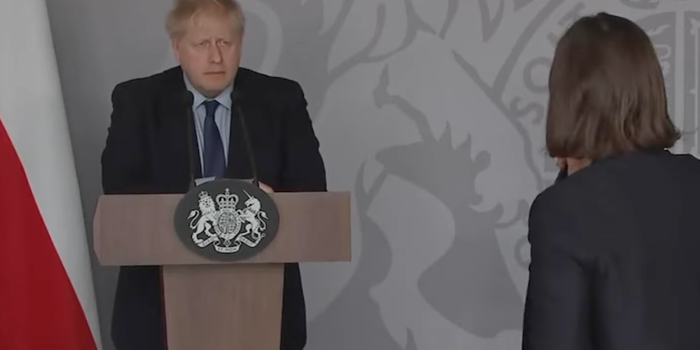 Boris Johnson Ukraine journalist tears