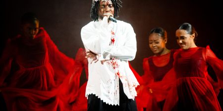 Kendrick Lamar closes Glastonbury with blood-soaked plea for women’s rights