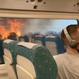 Apocalyptic scenes as train grinds to a halt in the middle of blazing wildfires