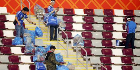 Japan supporters clean up rubbish following famous win over Germany