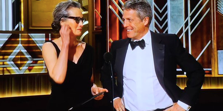 Hugh Grant delivers the best joke of the Oscars ceremony