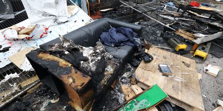 Dublin migrant camp damaged by fire amidst anti-refugee protests