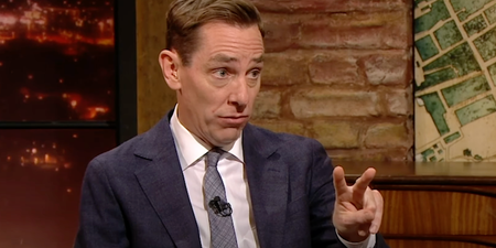Ryan Tubridy just about holds it together as he passes on message to Patrick Kielty
