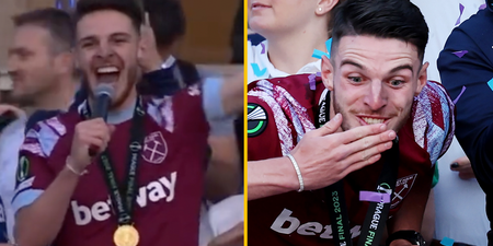 Declan Rice comments during West Ham trophy parade see BBC quickly apologise
