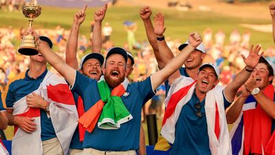 Rory McIlroy and Shane Lowry belt out classic anthem on victorious European team bus