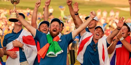Rory McIlroy and Shane Lowry belt out classic anthem on victorious European team bus