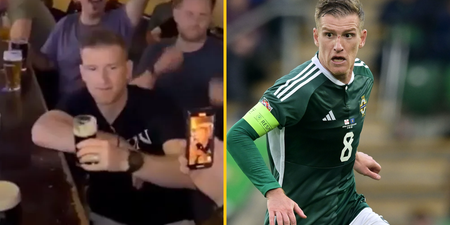 Customers in Irish pub sing Wolfe tones song at Northern Ireland captain