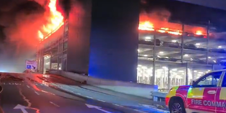 Irish flights cancelled as huge fire breaks out in Luton airport