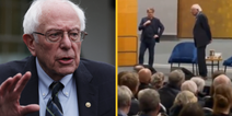US senator Bernie Sanders heckled by pro-Palestinian protesters at UCD event