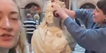 Irish protester charged for pouring jam porridge over Queen Victoria bust